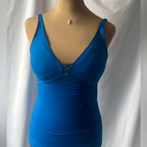 Jantzen Classics Vibrant Blue One Piece Bathing Suit Size 10